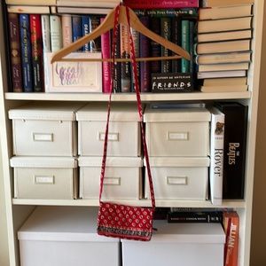 Vera Bradley Americana Red Foldover Wallet Crossbody